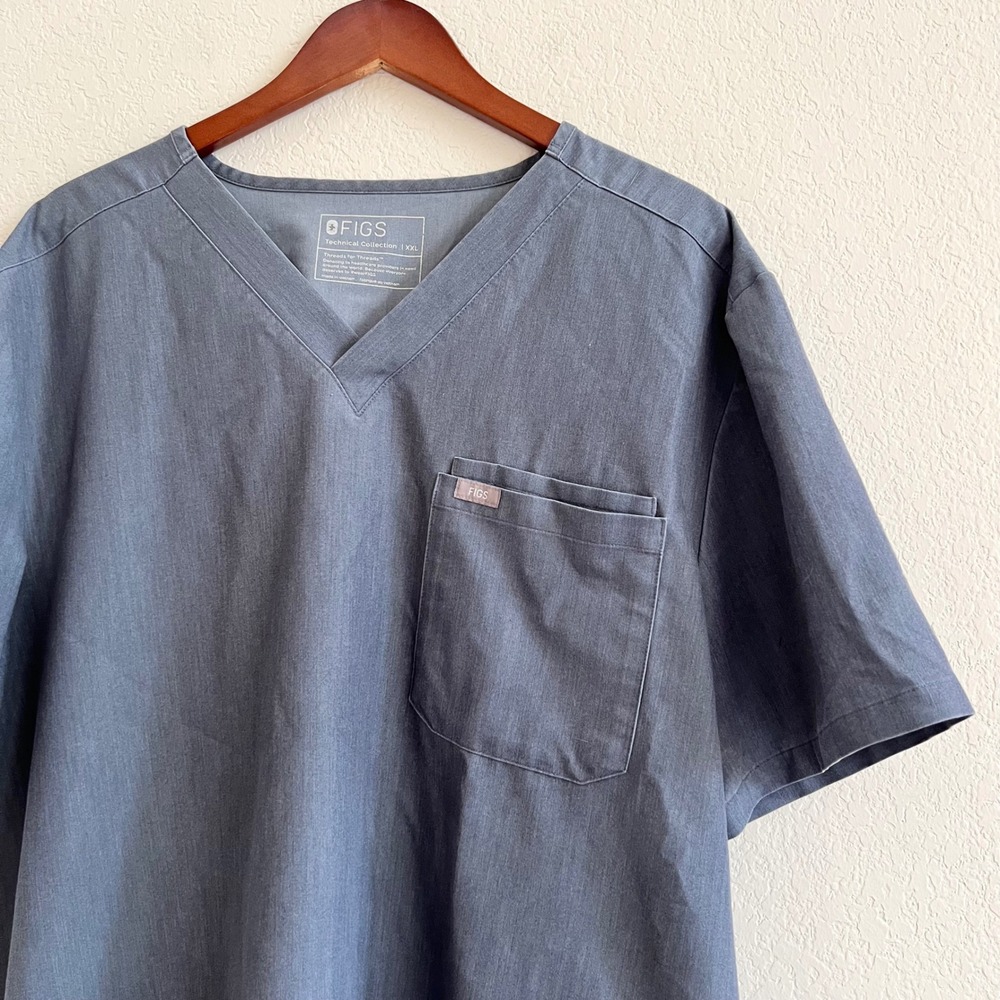 Figs Leon Three-Pocket Scrub Top Size XXL Graphite Gray Technical Collection - Picture 5 of 8
